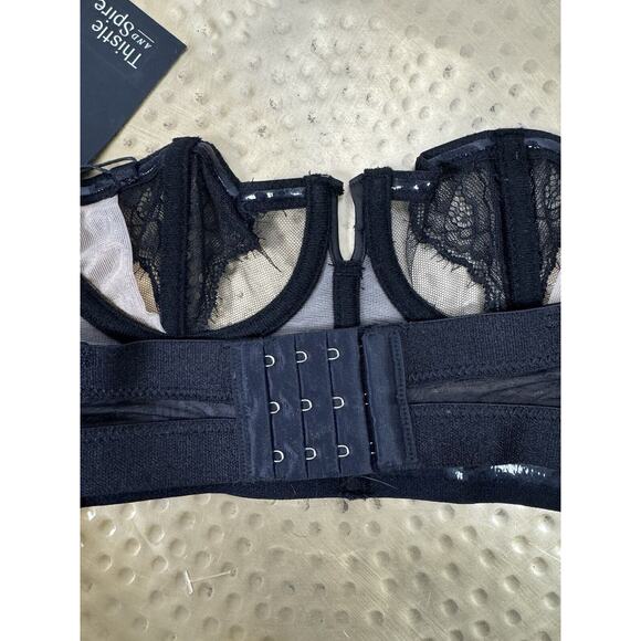 NWT Thistle and Spire Black Mesh Whimsygoth Coquette Sexy Vixen Vamp Bra 32A - Picture 3 of 8
